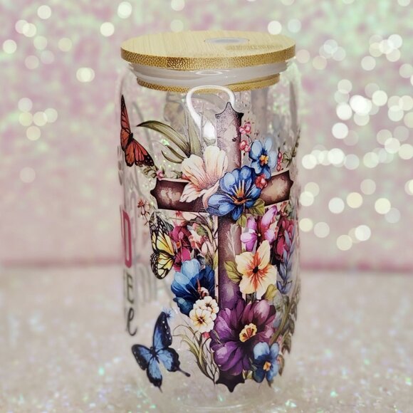 ☕"God Is Good All The Time" Inspirational/Religious 16oz Glass Cup☕-BUNDLE&SAVE - Picture 3 of 6